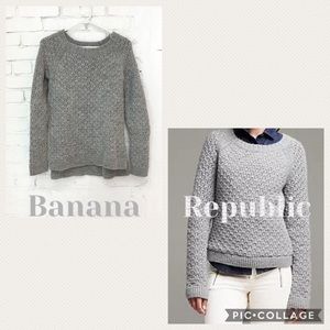 Italian Yarn Boat Neck Texture Sweater Grey